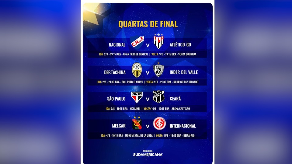 Confira a programação para os jogos da final da Copa Sul-Americana