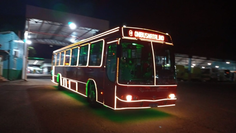 Ônibus Natalino vai circular pelas ruas de Cascavel