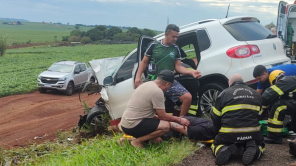 Gestante em estado grave é transferida após acidente na BR-369 em Ubiratã